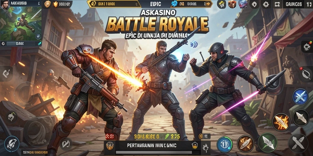 Gameplay seru dan mendebarkan di ASKASINO Battle Royale.