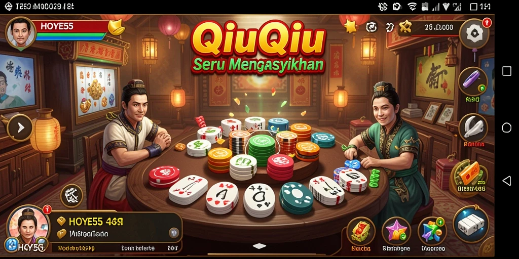 Tampilan gameplay QiuQiu yang seru dan menarik di HOYE55.