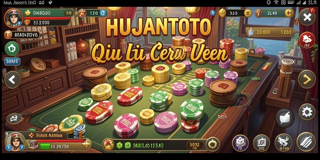 Screenshot gameplay HUJANTOTO yang menampilkan aksi QiuQiu seru.