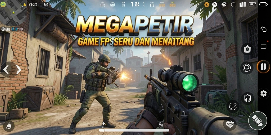Tangkapan layar menampilkan aksi intens dalam gameplay FPS MEGAPETIR.
