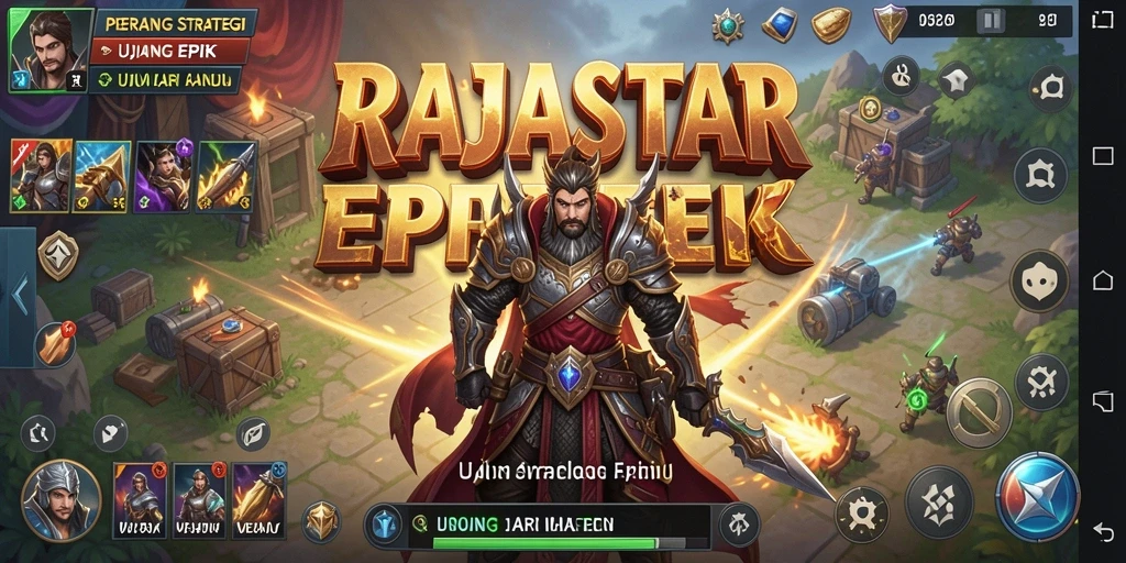 Tampilan menarik dari gameplay RAJASTAR yang strategi.