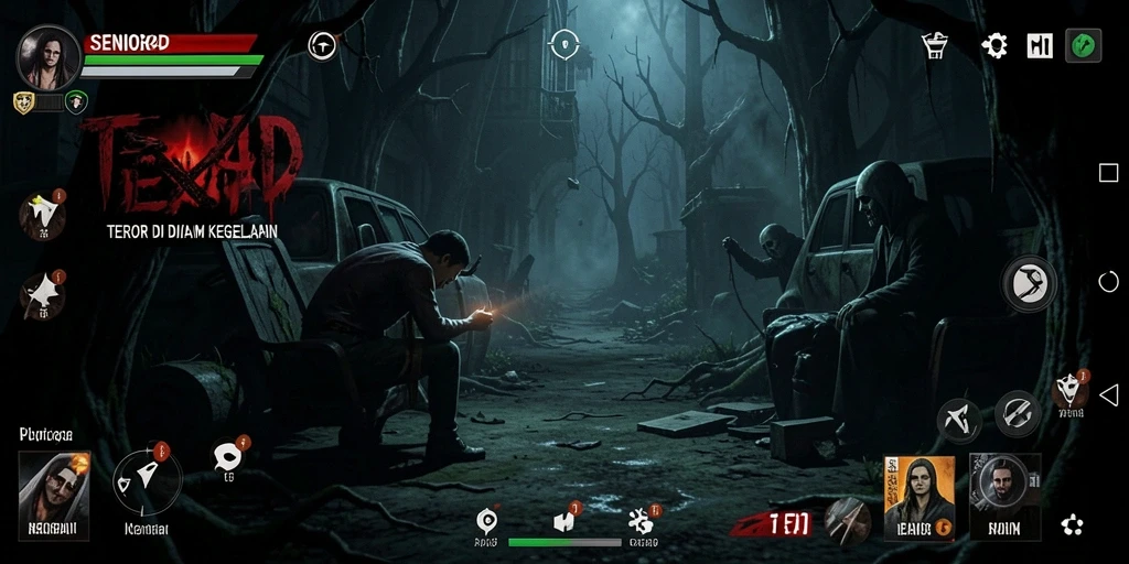 Tangkapan layar yang menunjukkan momen mencekam dalam gameplay SENIOR4D.